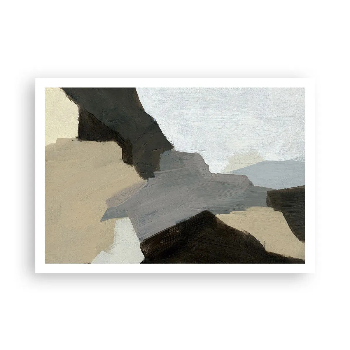 Affisch - Abstraktion: avgrening av det gråa - 100x70 cm