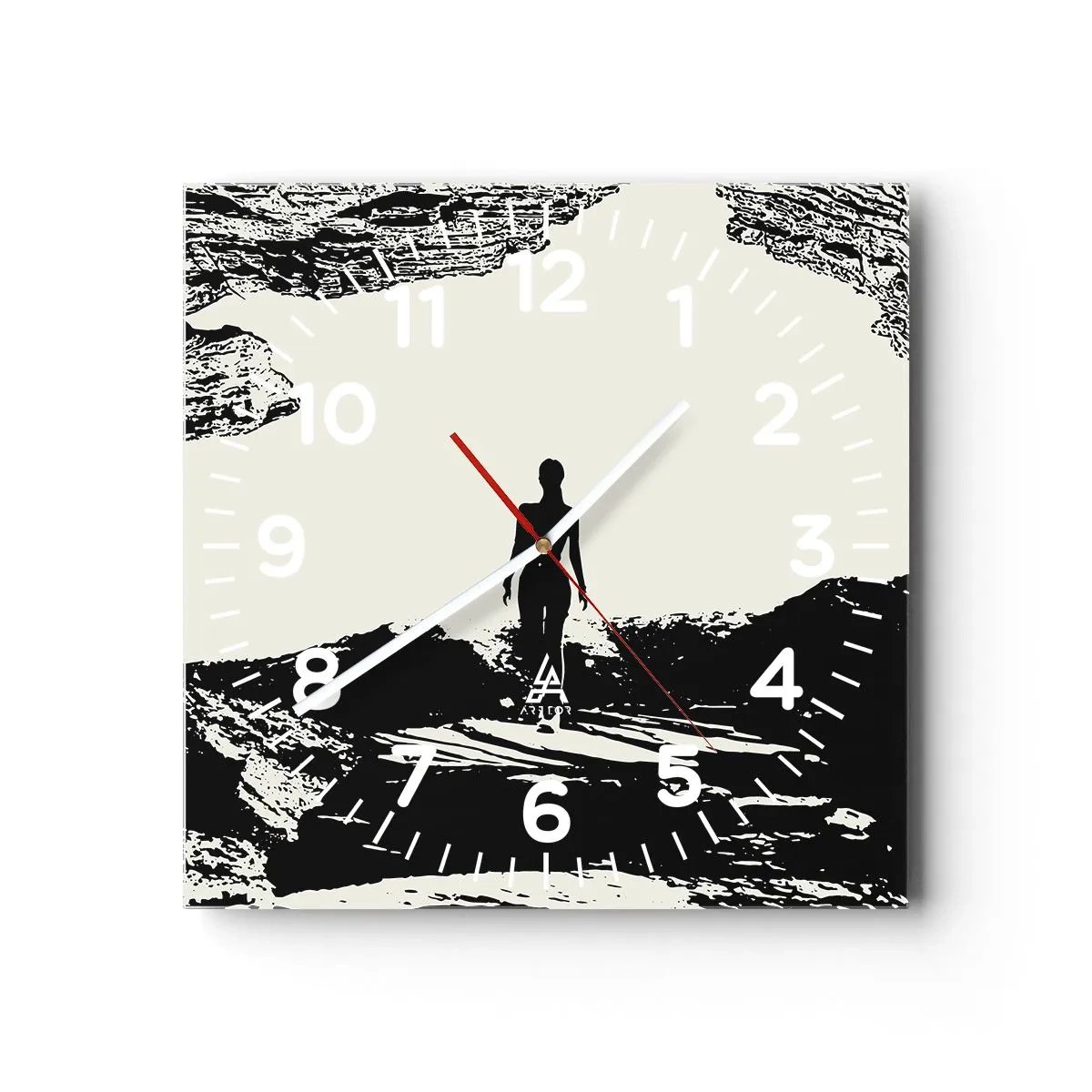 Väggklocka - Klocka på glas - En ny blick - 30x30 cm