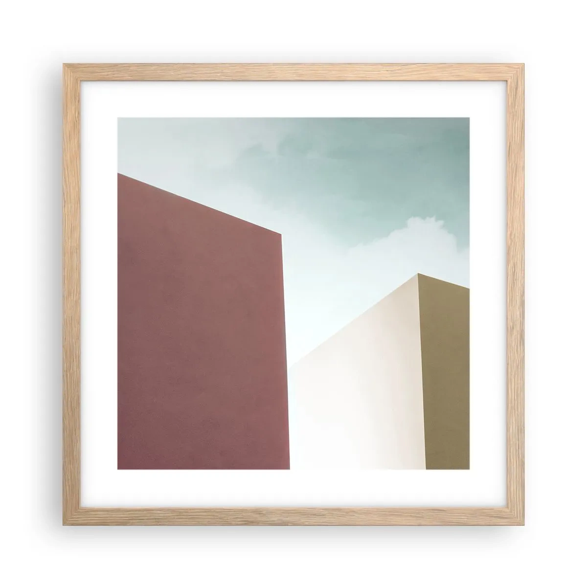 Affisch i ram av ljusek - Geometri av en solig sommar - 40x40 cm