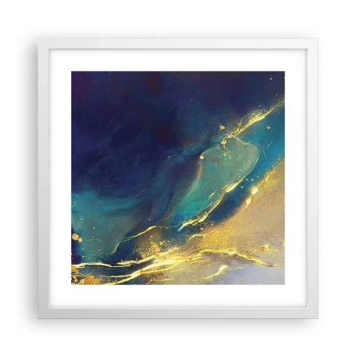 Affisch i vit ram - Utspillt guld - 40x40 cm