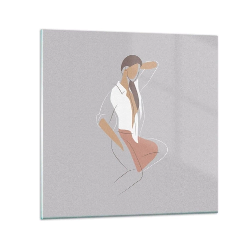 Glastavla - Bild på glas - Charmens kontur - 40x40 cm