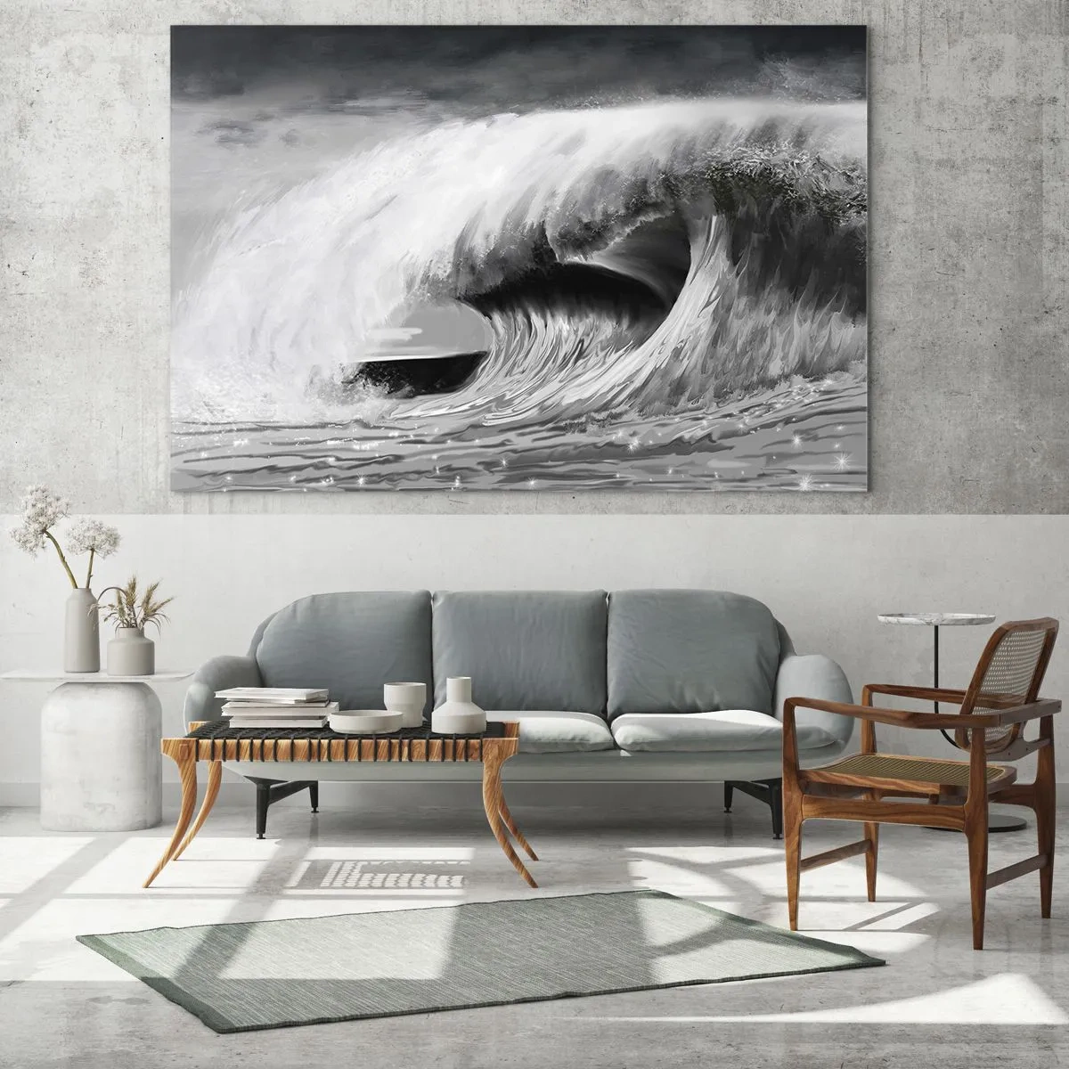 Glastavla - Bild på glas - Havets ilska - 100x70 cm