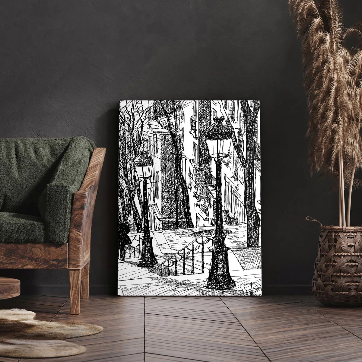 Canvastavla - Bild på duk - Kärlekshistoria eller rysare? - 65x120 cm