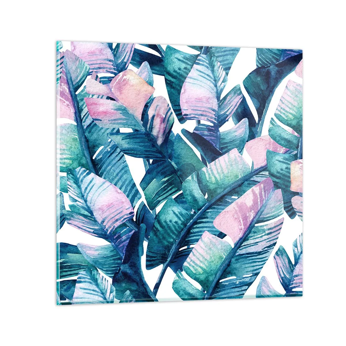 Glastavla - Bild på glas - I bananträdgård - 60x60 cm
