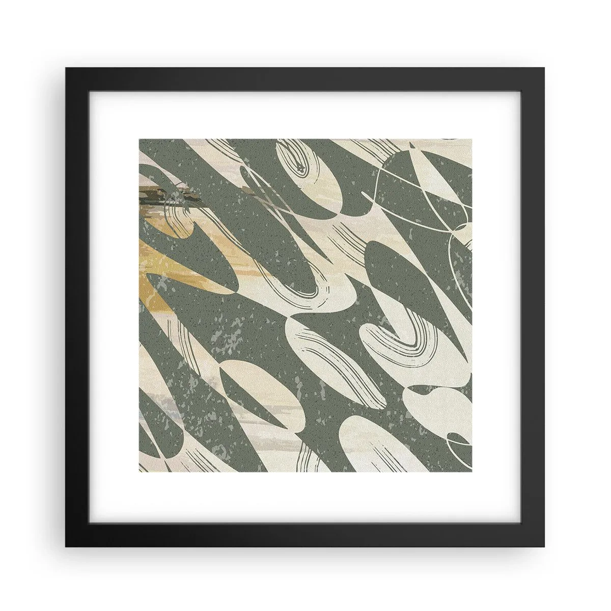 Affisch i svart ram - Rytmisk abstraktion - 30x30 cm