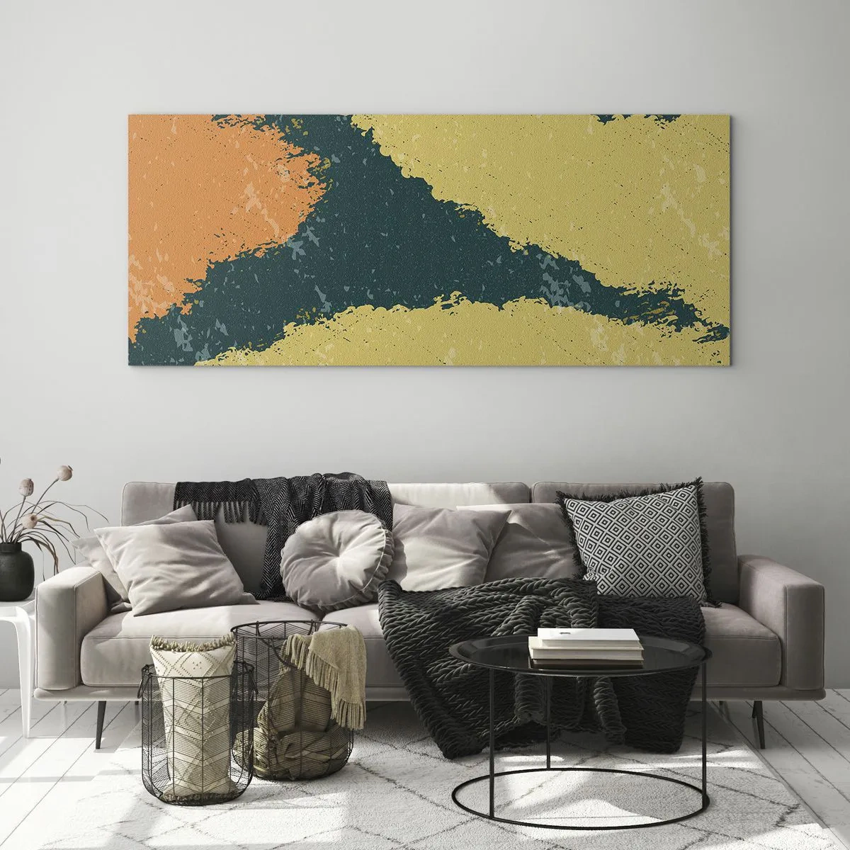 Glastavla - Bild på glas - Abstraktion - i slow motion - 140x50 cm