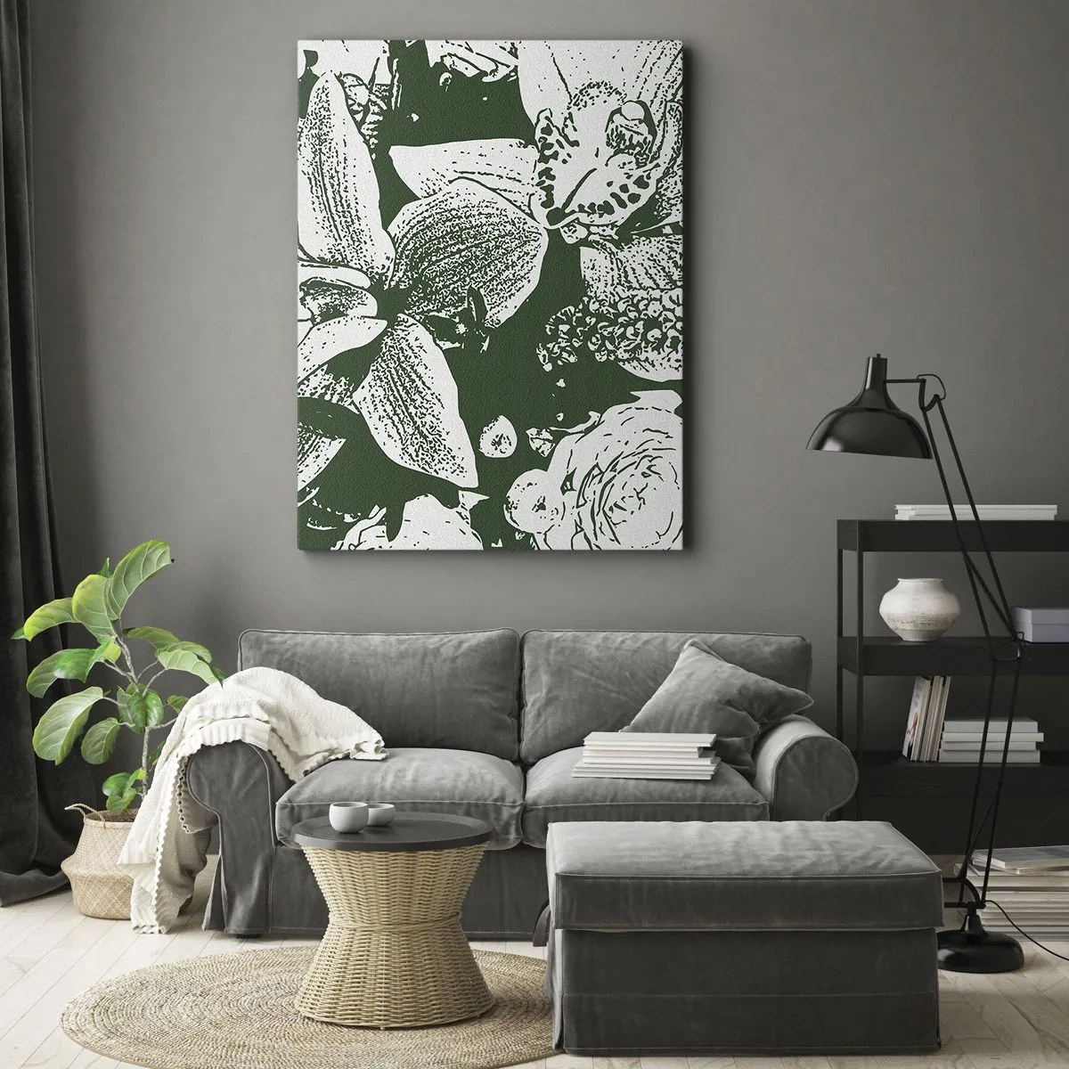 Canvastavla - Bild på duk - Bukett - en värld av grönska - 50x70 cm