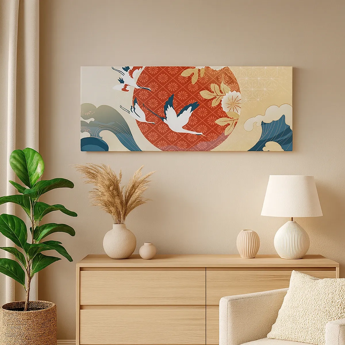 Canvastavla - Bild på duk - Japansk saga - 30x30 cm