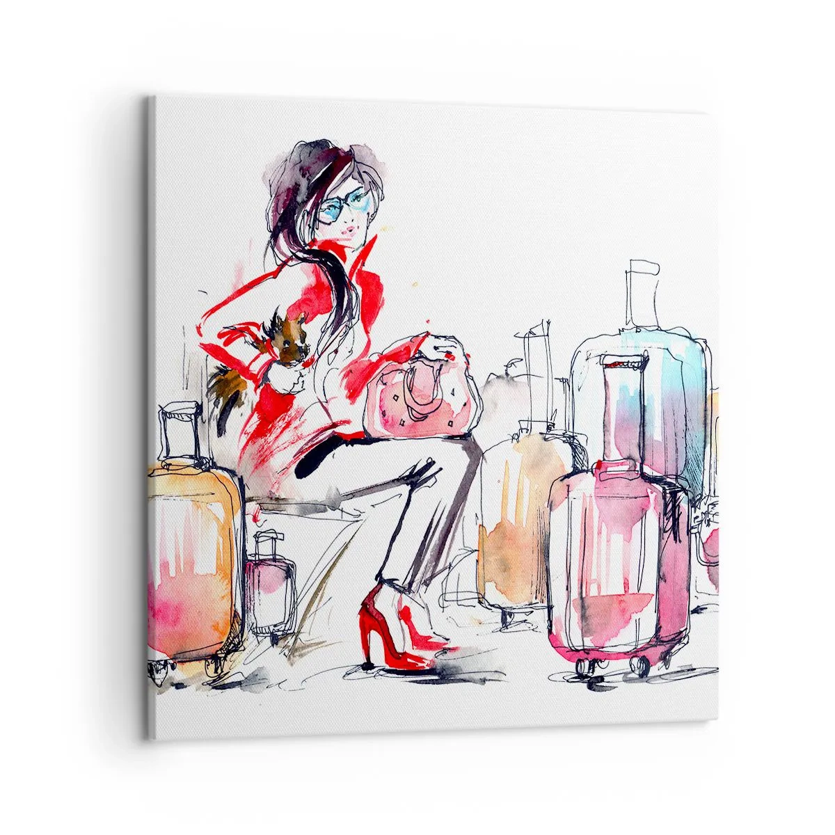 Canvastavla - Bild på duk - Låt oss sätta oss inför resan - 50x50 cm