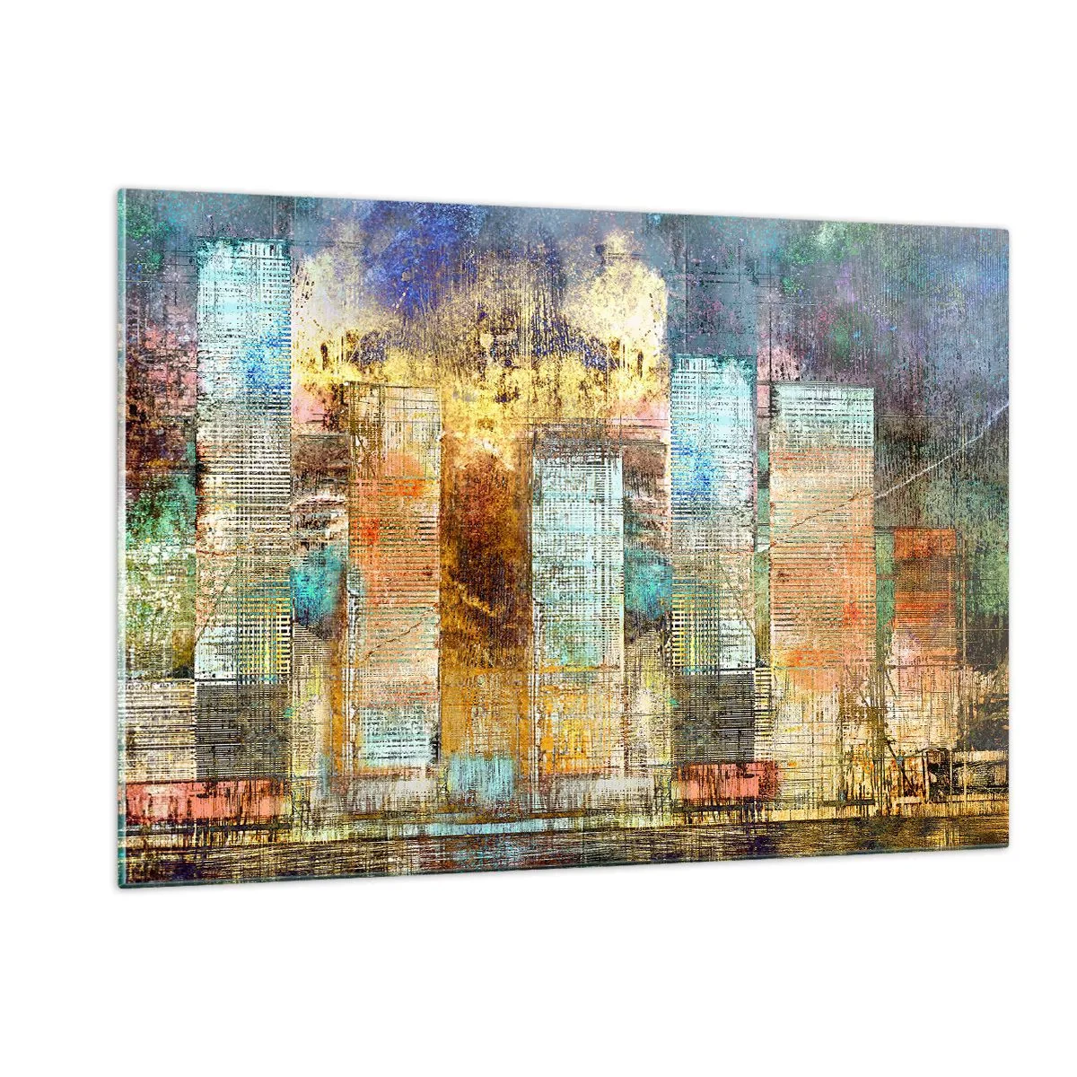 Glastavla - Bild på glas - Solig metropol - 120x80 cm