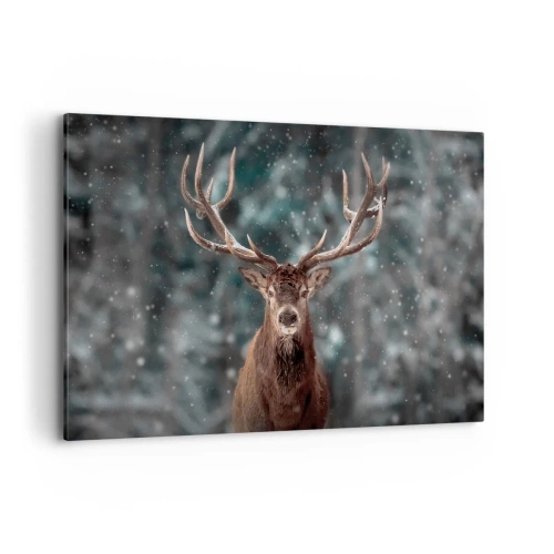 Canvastavla - Bild på duk - Krönt skogens kung - 120x80 cm