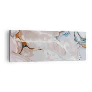 Canvastavla - Bild på duk - Blåa meanderlopp under vithet - 140x50 cm