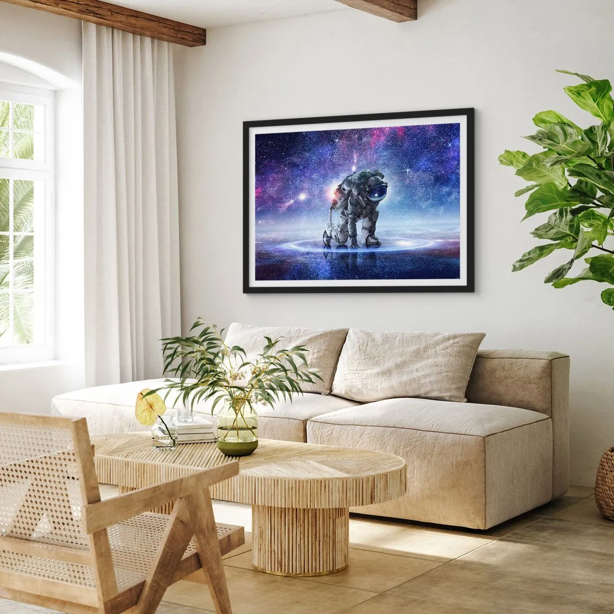 Affisch i svart ram - Stjärnig himmel över mig - 91x61 cm