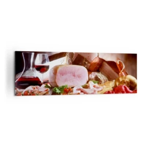 Canvastavla - Bild på duk - Kulinarisk dröm med karaff - 160x50 cm