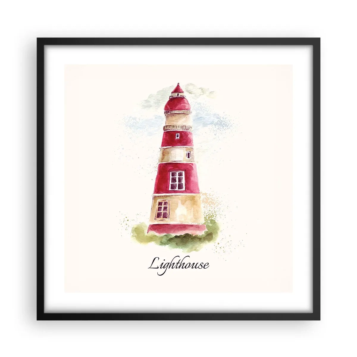 Affisch i svart ram - Det är alltid något väder - 50x50 cm