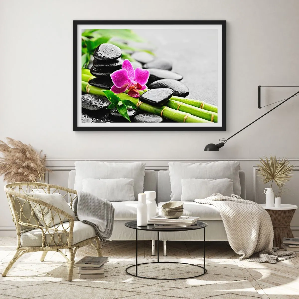 Affisch i svart ram - Lugn balans - 70x50 cm