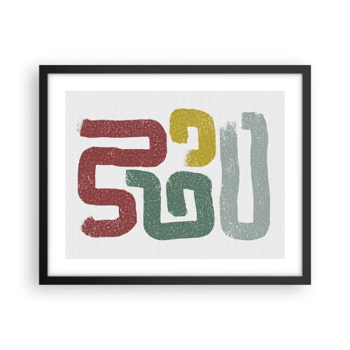 Affisch i svart ram - På ett okänt språk - 50x40 cm