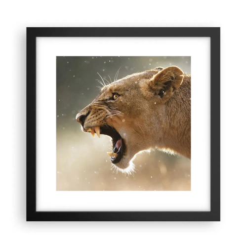 Affisch i svart ram - Försök att inte lyssna - 30x30 cm