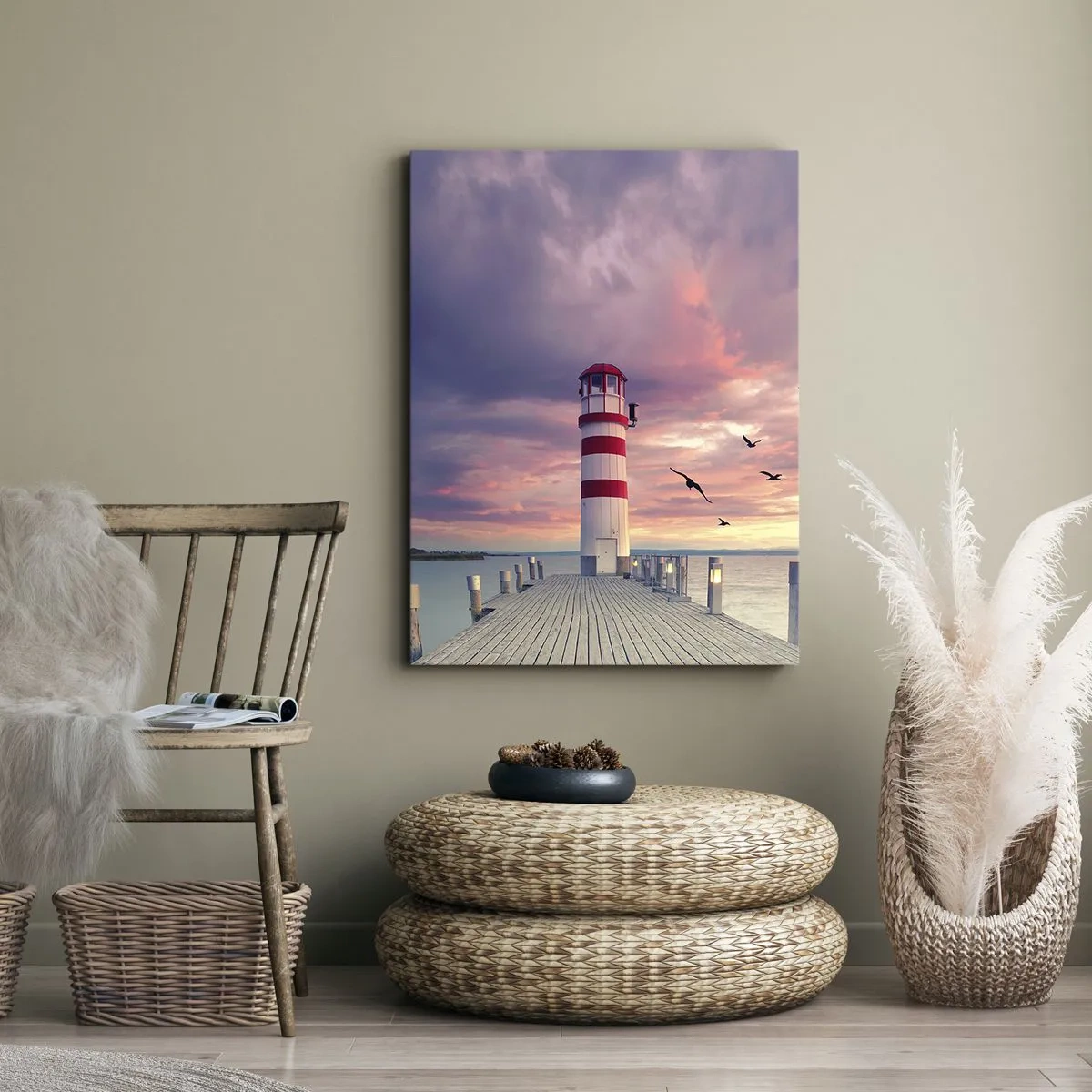 Canvastavla - Bild på duk - Dags att bege sig till hamnen - 45x80 cm