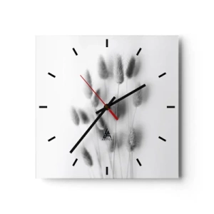 Väggklocka - Klocka på glas - Fluffigt gräs - 30x30 cm