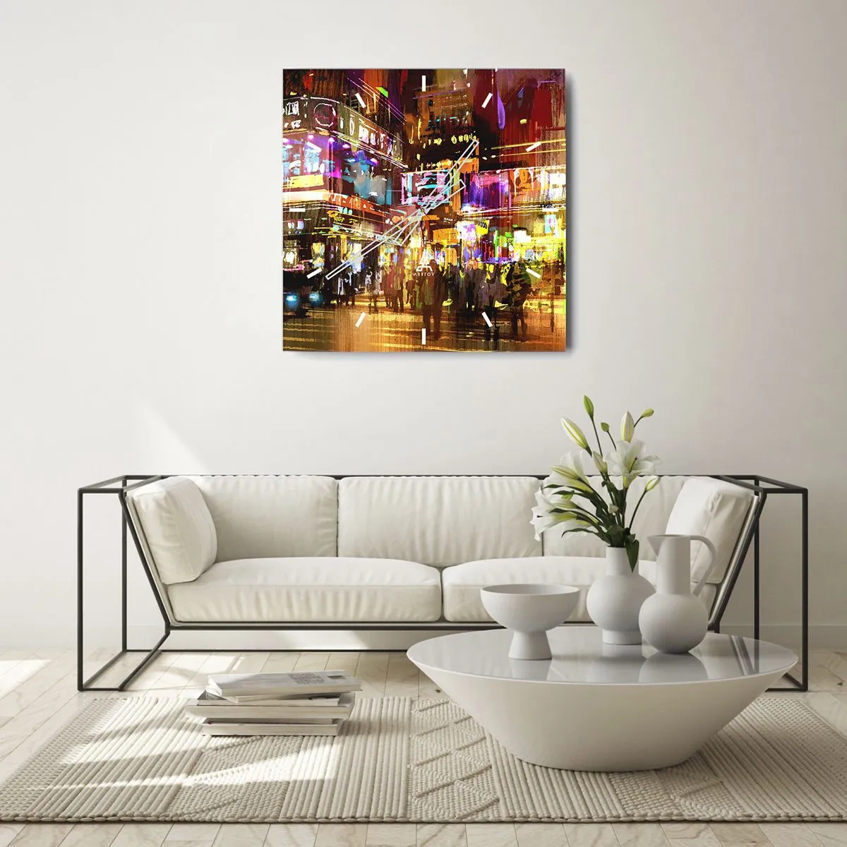 Väggklocka - Klocka på glas - I ljushavet - 30x30 cm