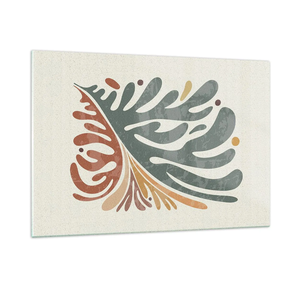 Glastavla - Bild på glas - Flerfärgat blad - 120x80 cm