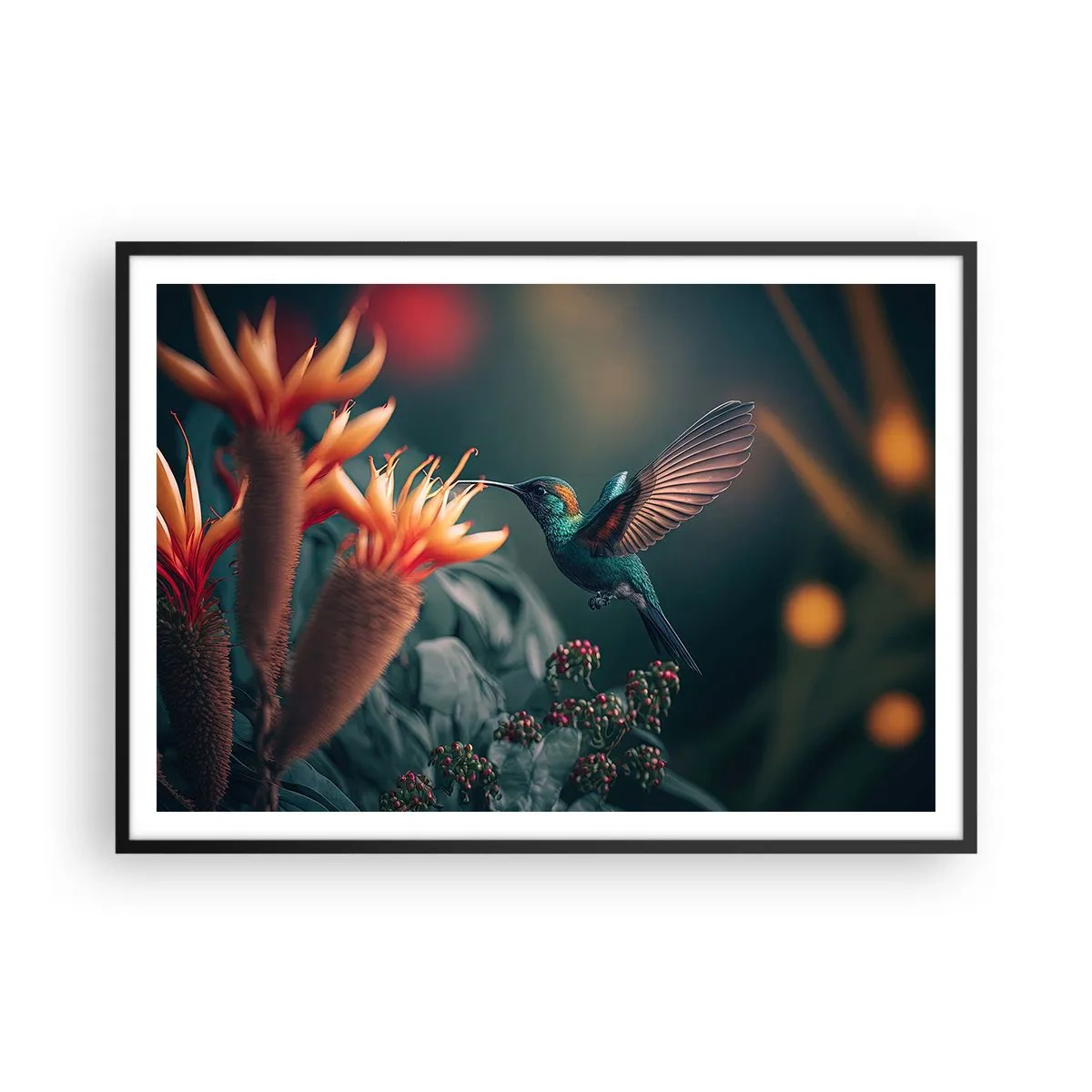 Affisch i svart ram - Ett verkligt färgglatt liv - 100x70 cm