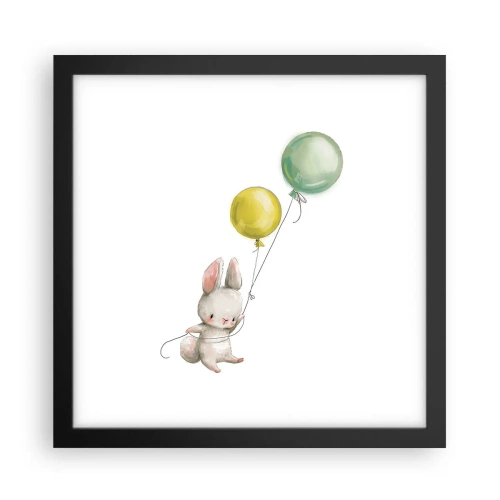 Affisch i svart ram - Jag flyger med! - 30x30 cm