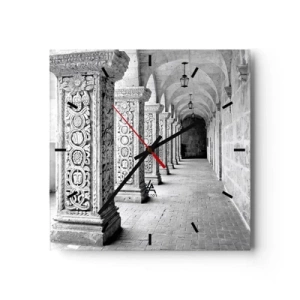 Väggklocka - Klocka på glas - Och vart tar det vägen? - 40x40 cm