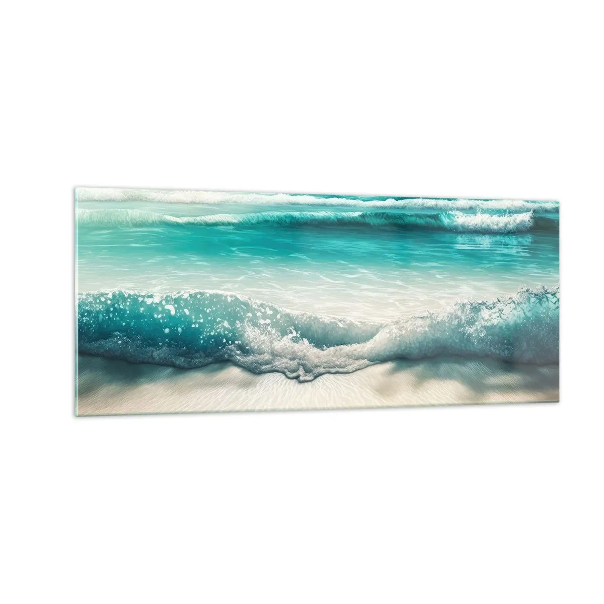Glastavla - Bild på glas - Lugnet i havet - 100x40 cm