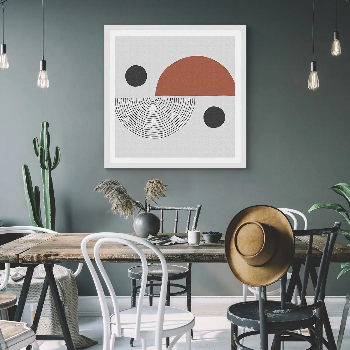 Affisch i vit ram - Hjulets perfektion - 60x60 cm