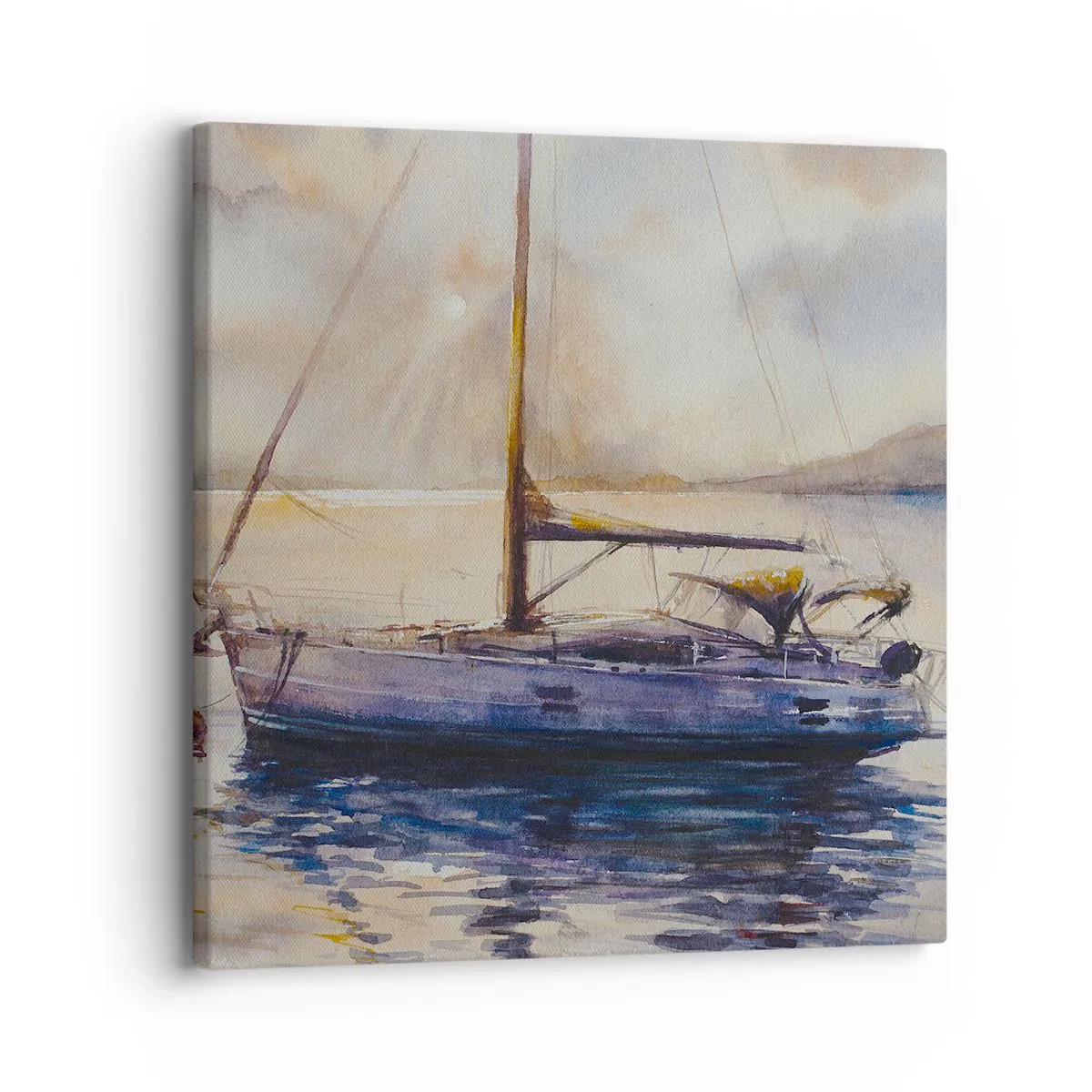 Canvastavla - Bild på duk - Kväll i viken - 30x30 cm
