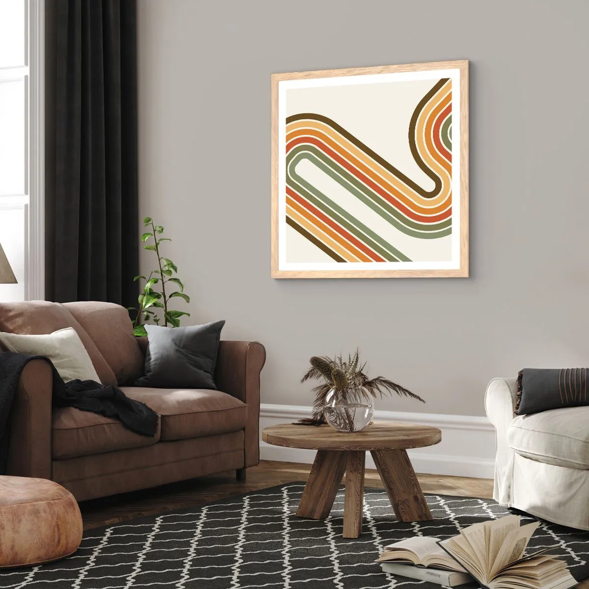 Affisch i ram av ljusek - Zig-zack mot målet - 50x50 cm
