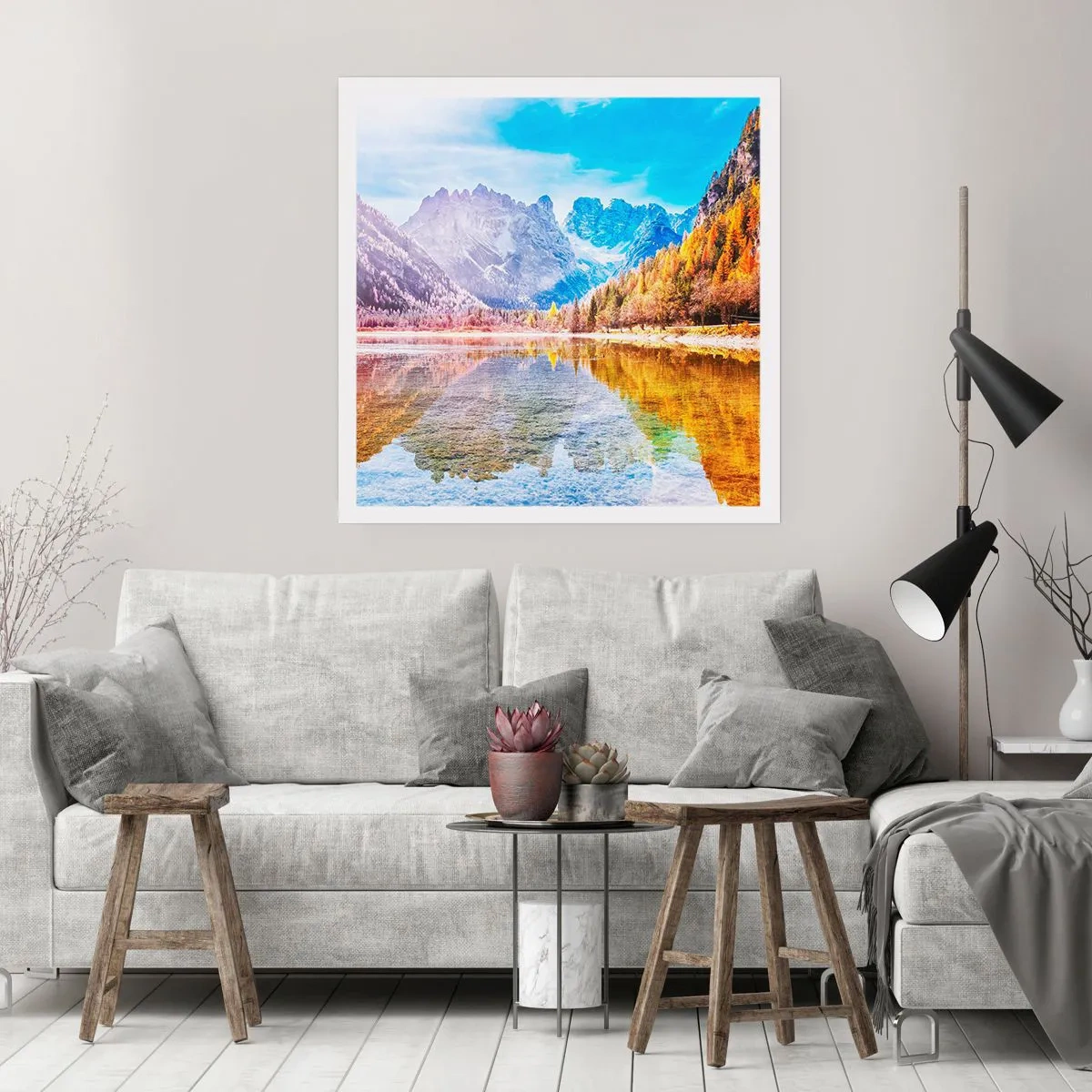 Affisch - Det är redan höst i fjällen - 50x50 cm