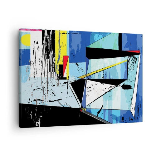 Canvastavla - Bild på duk - Abstrakt geometrisk komposition i livfulla färger - 70x50cm - Se värden ur en vinkel... - Modern väggdekoration för vardagsrum och sovrum ARTTOR