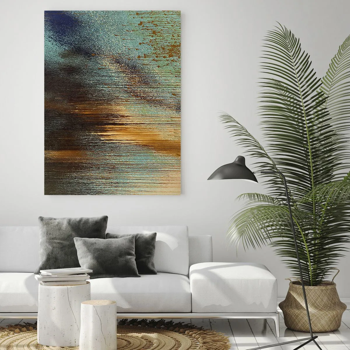 Glastavla - Bild på glas - En oavsiktlig färgglad komposition - 50x70 cm