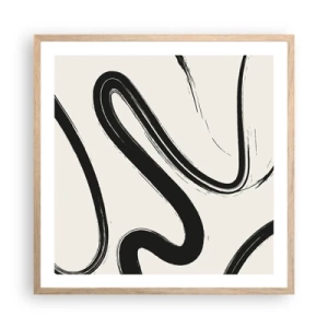 Affisch i ram av ljusek - Svart och vit elegans - 60x60 cm