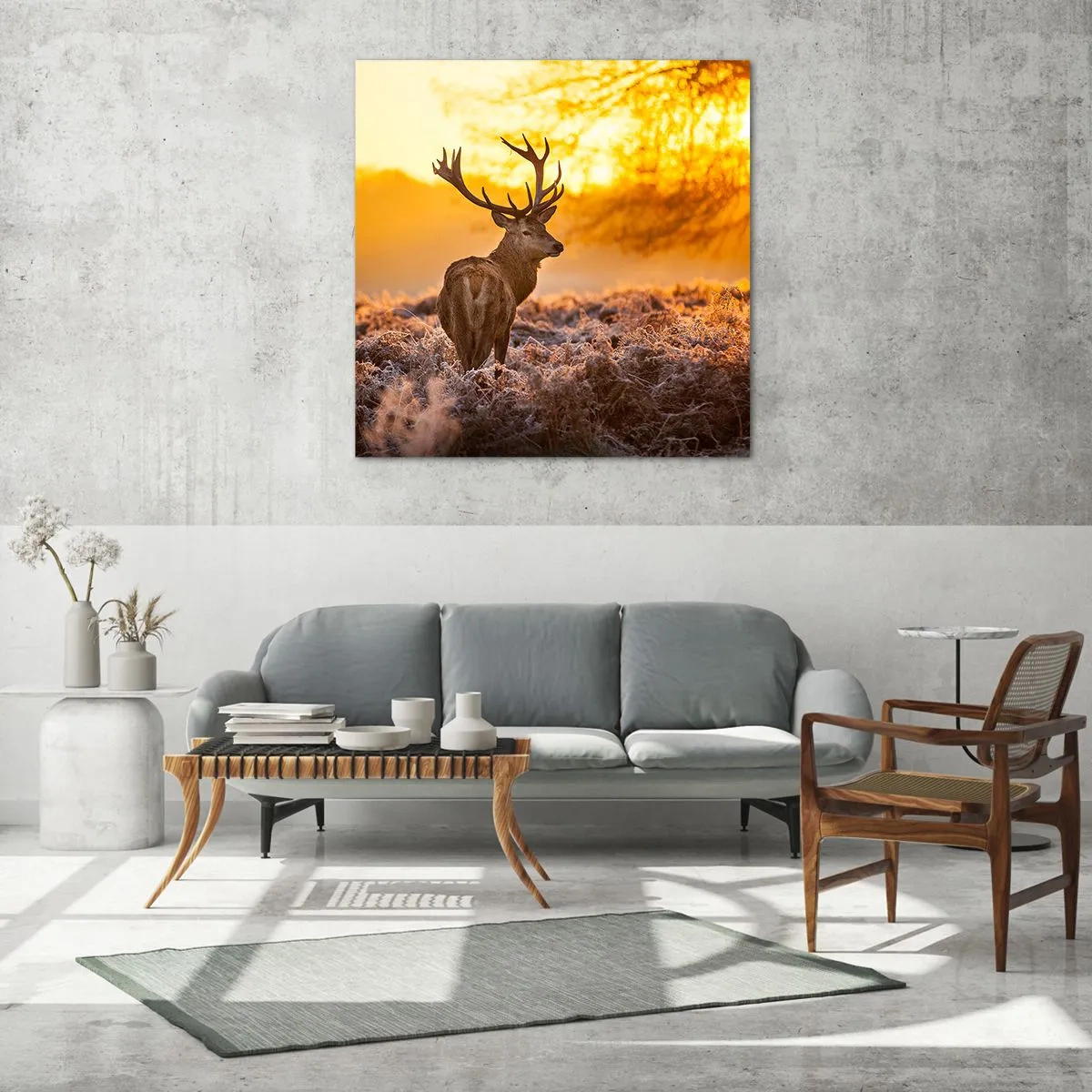 Glastavla - Bild på glas - Höstskogens kung - 30x30 cm