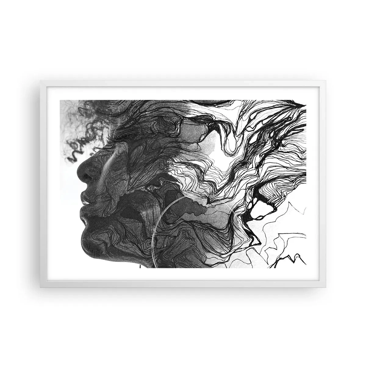 Affisch i vit ram - Tilltrasslad i drömmarna - 70x50 cm