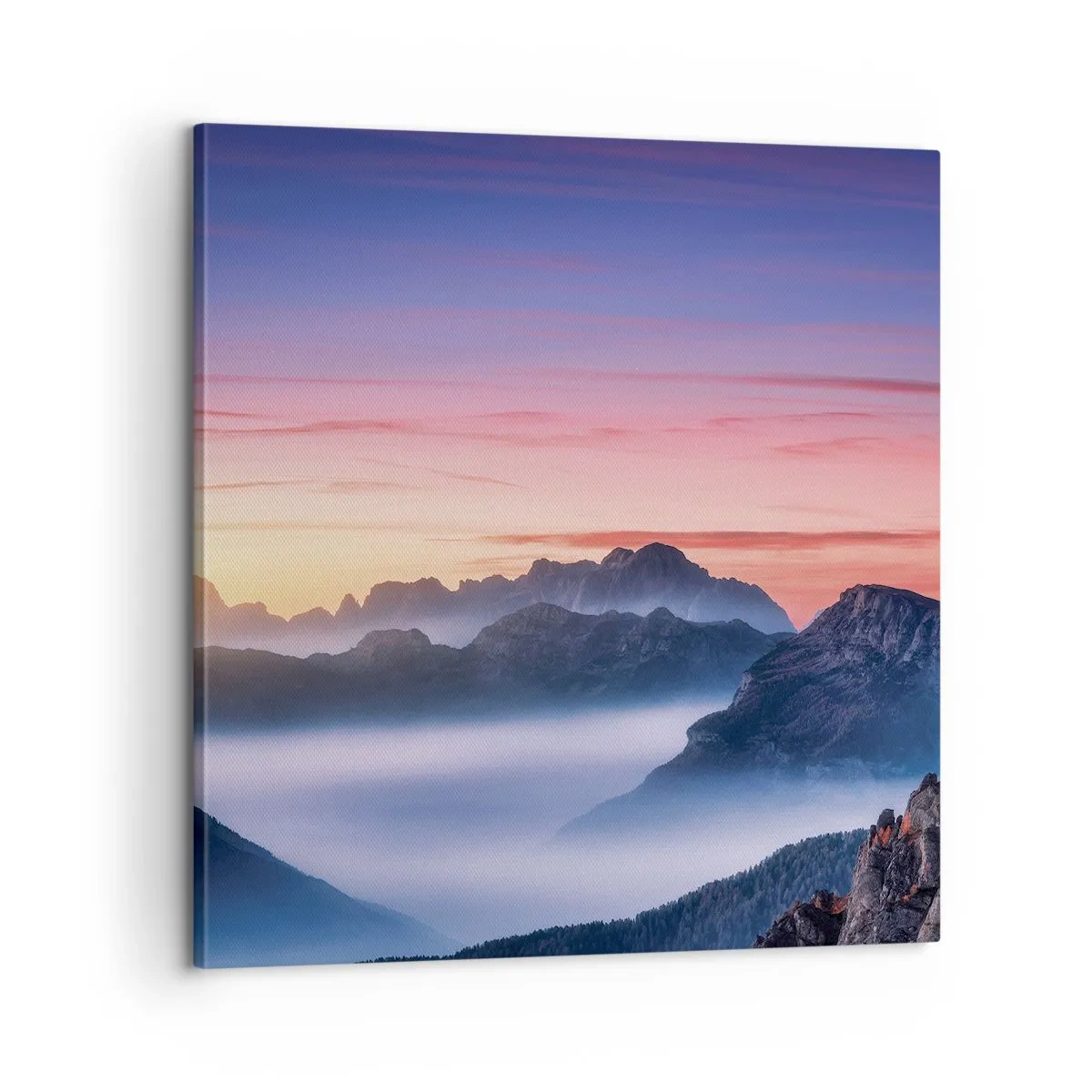 Canvastavla - Bild på duk - Över dalarna - 60x60 cm