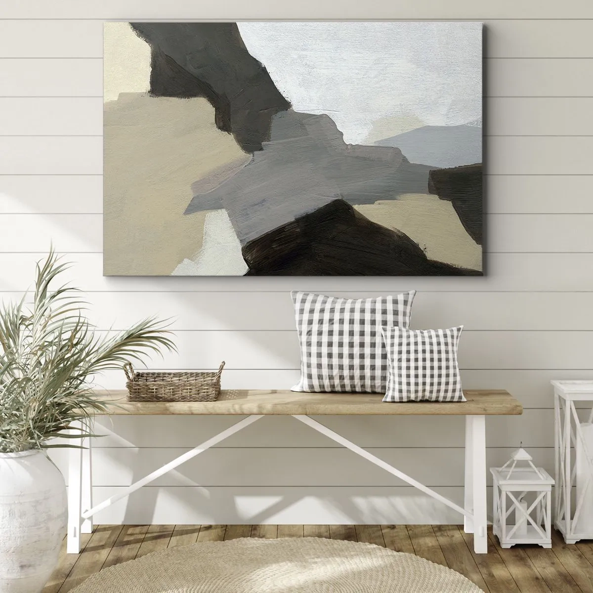 Canvastavla - Bild på duk - Abstraktion: avgrening av det gråa - 100x70 cm