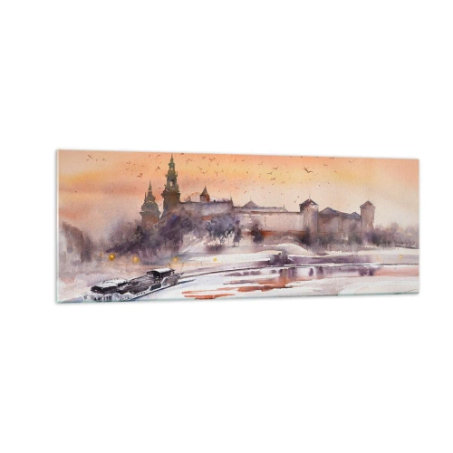 Glastavla - Bild på glas - Kunglig solnedgång - 140x50 cm