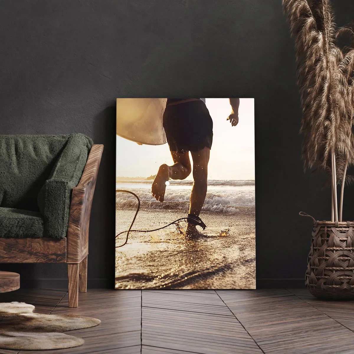 Canvastavla - Bild på duk - Möta vågorna - 70x100 cm