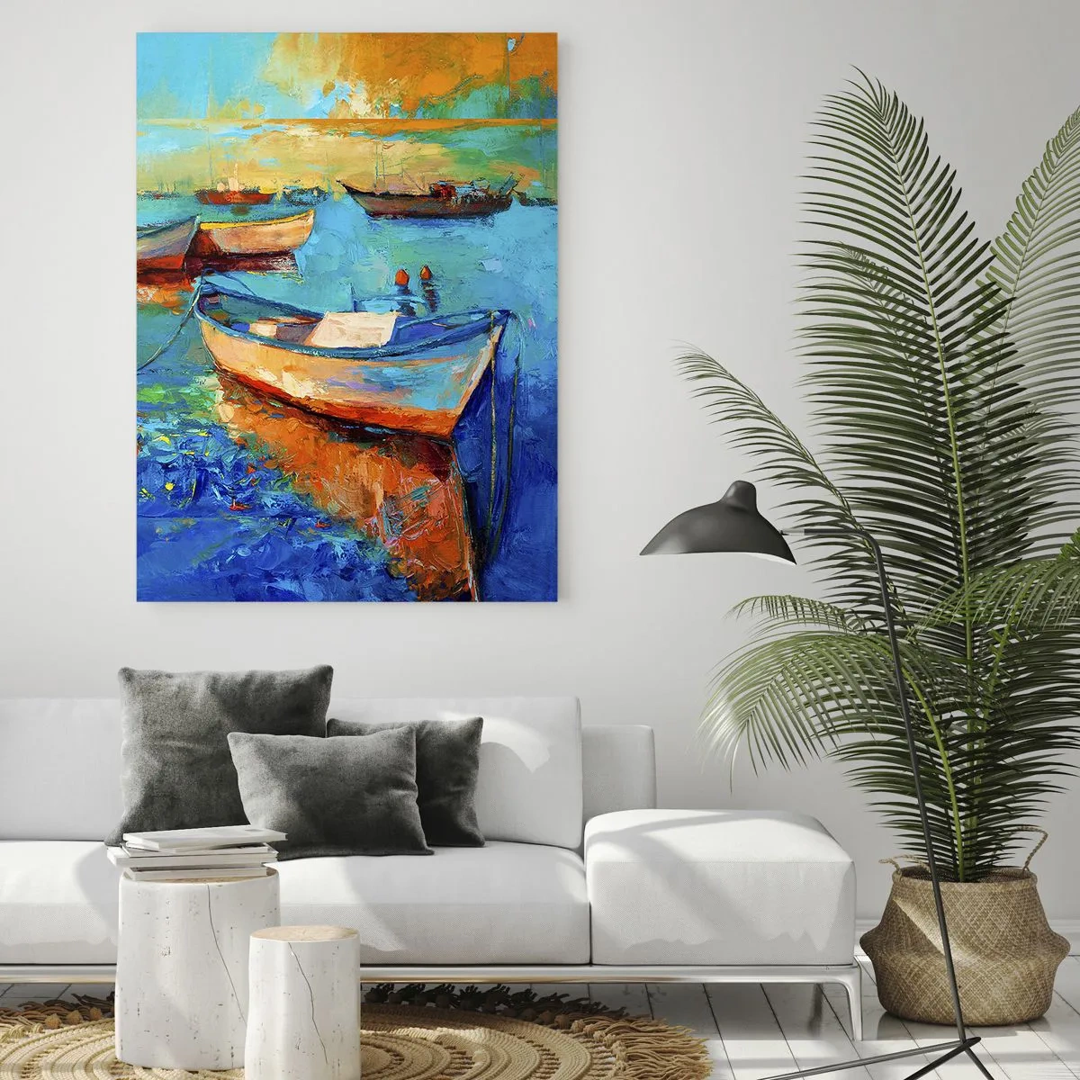 Glastavla - Bild på glas - I en sydlig vik - 50x70 cm