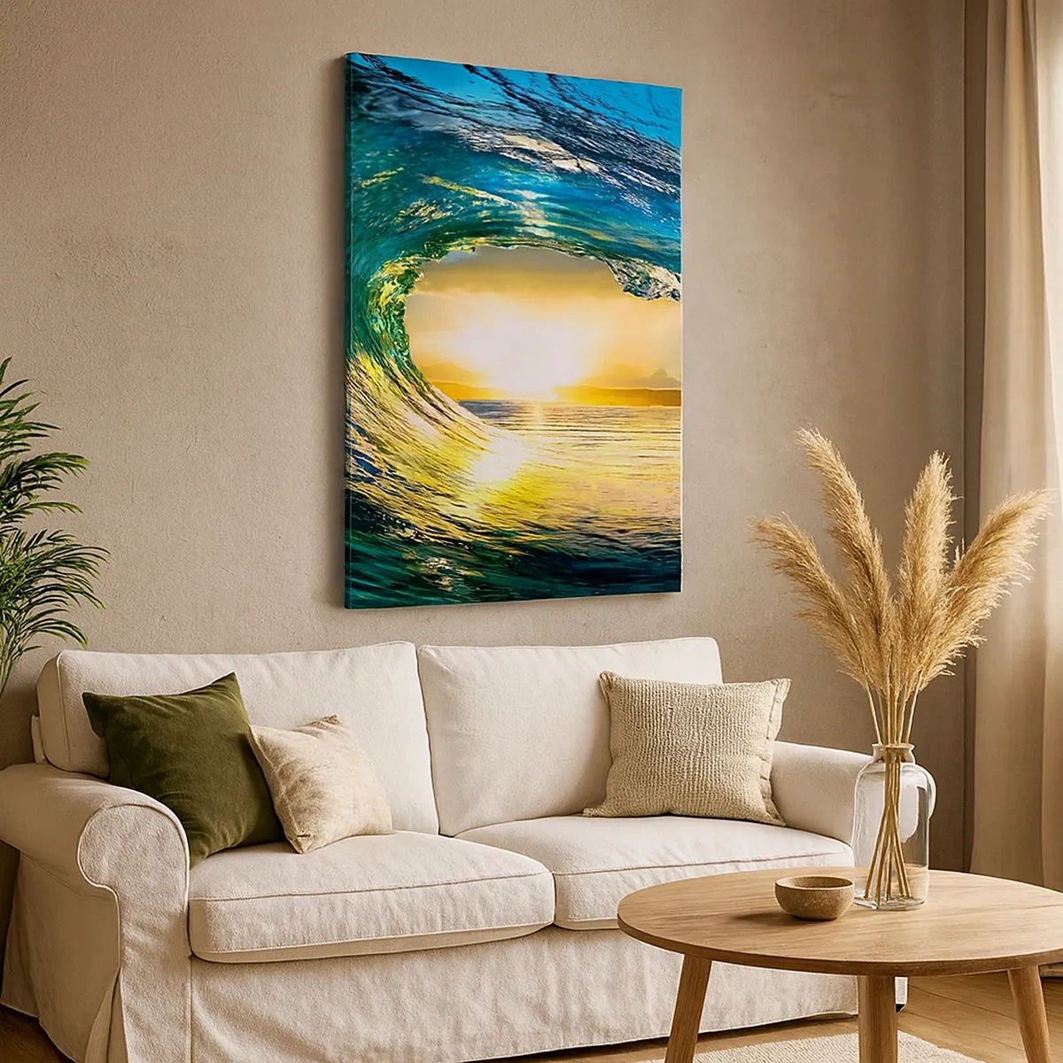 Canvastavla - Bild på duk - I smaragd-guld kristall - 50x70 cm