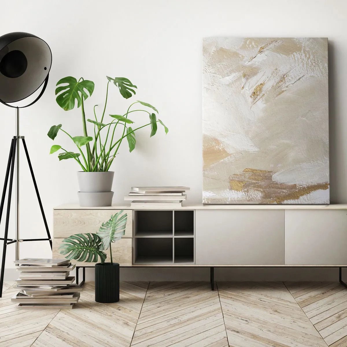 Canvastavla - Bild på duk - Pastellfärgad komposition - 45x80 cm