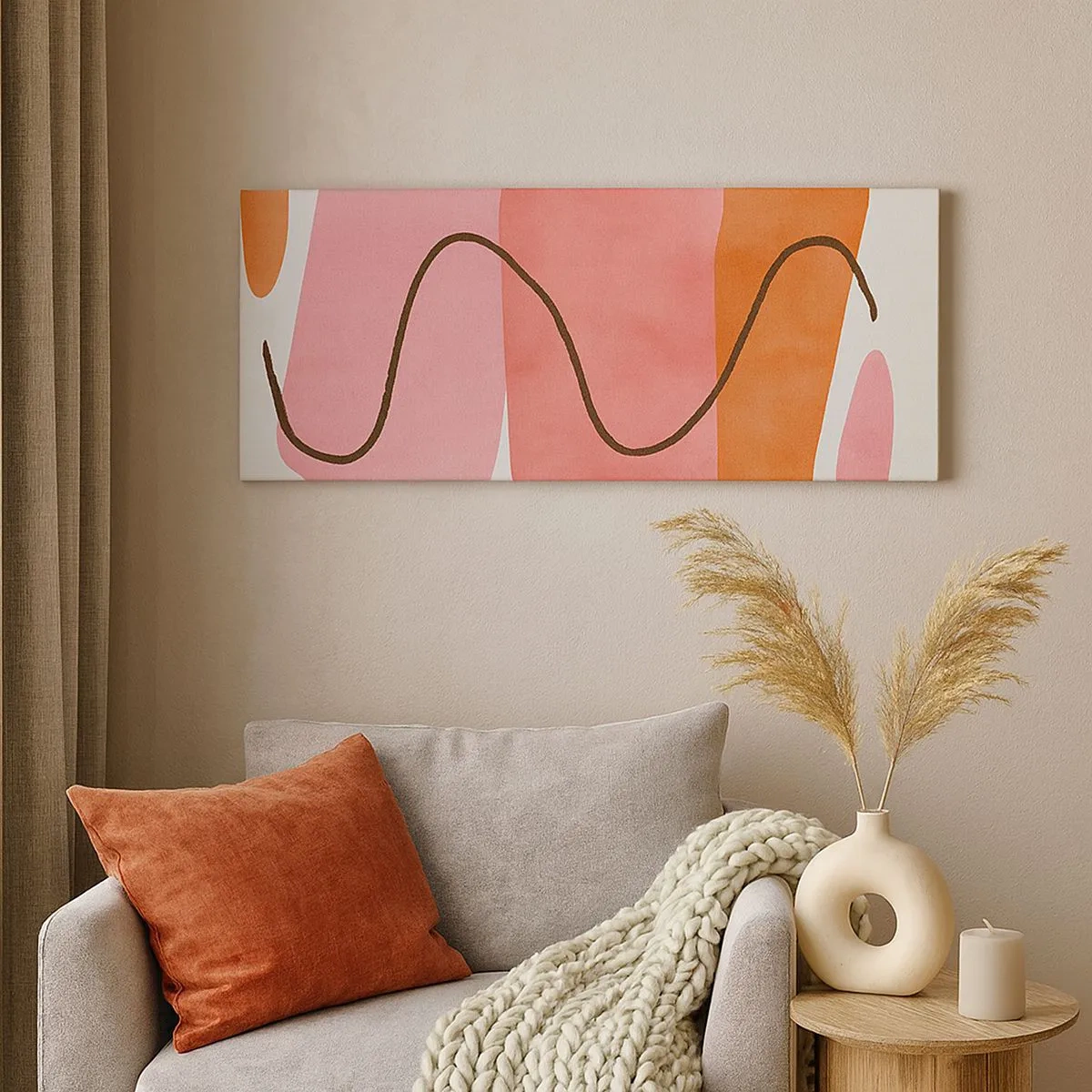 Canvastavla - Bild på duk - Formernas mjuka rörelse - 100x40 cm