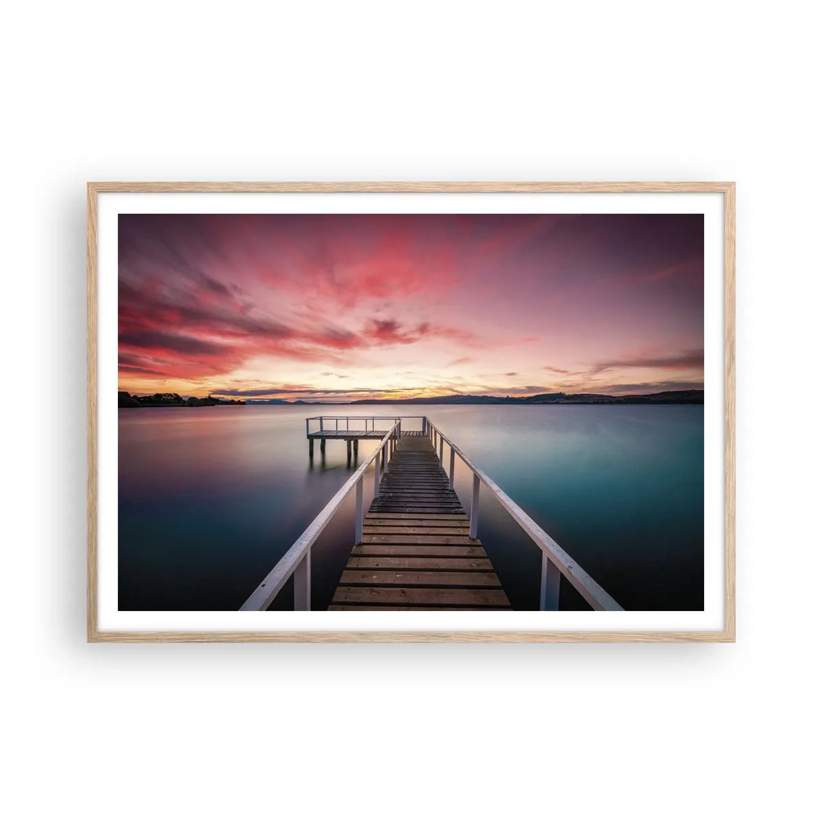 Affisch i ram av ljusek - Kvällens milda låga - 100x70 cm