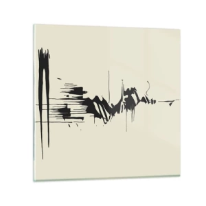Glastavla - Bild på glas - Skyndsam abstraktion - 30x30 cm