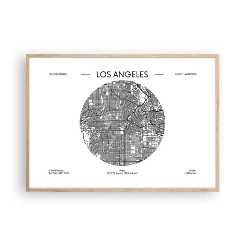 Affisch i ram av ljusek - Los Angeles anatomi - 100x70 cm